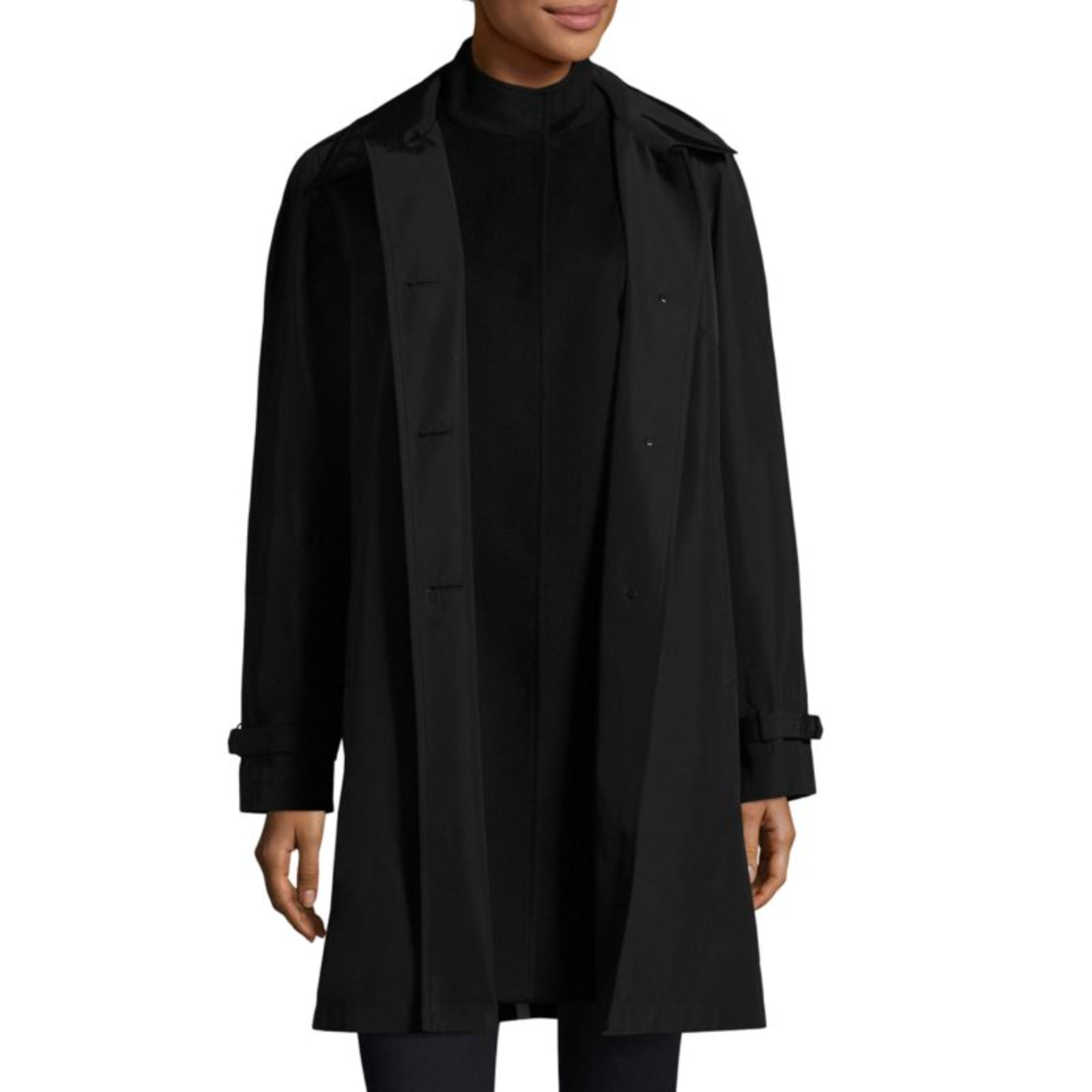Nwt Jane Post Black 3-In-1 Loro Piana Wool Double Coat Jacket $1250 Sz M — image 6 of 8
